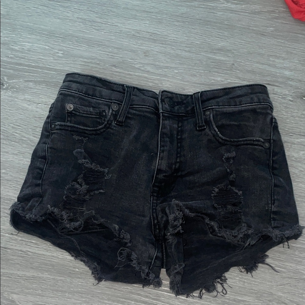 Aeropostale Dark Distressed Jean Shorts